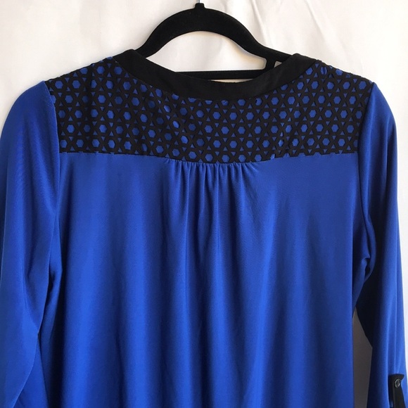 PerSeption Concept royal blue and black blouse, M - Picture 6 of 10